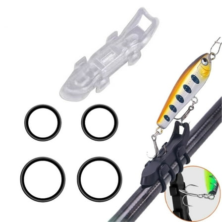 Hook Keeper for Fishing Rod, [1Pcs] Magnetic Fishing Hook Keeper, HK2F Fishing Bait Holder with 2 Sizes Rubber Rings, Fishing Hook Holder Quick Installation, Black