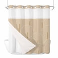thumbnail image 1 of No Hook Khaki Boho Shower Curtain with Snap in Liner Set, Middle Century Modern Abstract Art Waterproof Fabric Bathroom Curtains with See Through Top Window, Hotel Style Modern 66 x 72 Inch, 1 of 9
