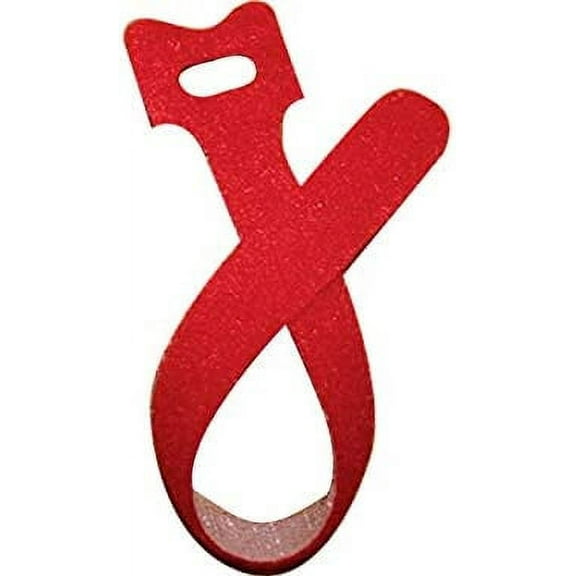 Hook and Loop Fastener Wraps 7 Inch Long 1/2" Inch Wide Strap Red 20pcs/pack | Durable Nylon Loop & Poly Hook Base | Adjustable Cable Straps | Reusable Hook and Loop Wraps