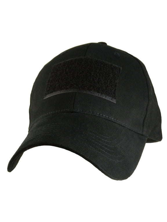 Hook & Loop Front Patch Tactical Cap, Black