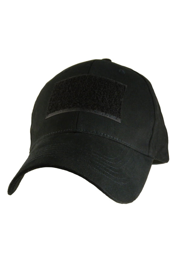 Hook & Loop Front Patch Tactical Cap, Black