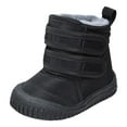 thumbnail image 1 of Hook Loop Low Cut Boots Waterproof Cloth Snow Boots Kids Winter Shoes Girls Boys Outdoor Boots Black 12 Months-18 Months, 1 of 4