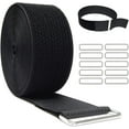 thumbnail image 1 of Hook and Loop Straps with 50 Metal Buckles, Adjustable Fastening Cable Straps, Cut-to-Length Cinch Strap, Reusable Nylon Securing Cord Ties for Organizer or Storage, 1 of 6