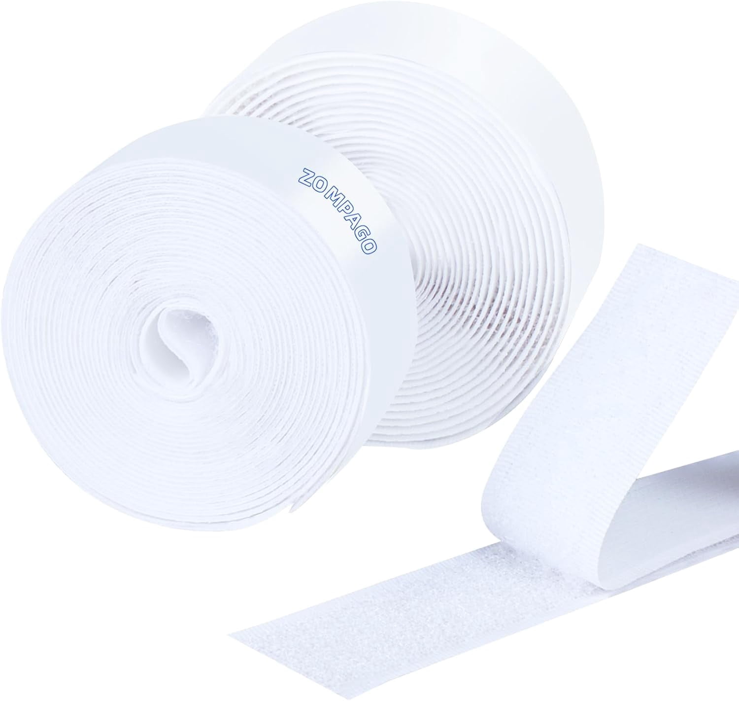 Hook & Loop Strips with Adhesive, White,1in x9.84FT,Heavy Duty Self Adhesive Interlocking Tape, Double Sided Sticky Back Fastener for Picture Hanging, Carpet Fixation, Home Office Use