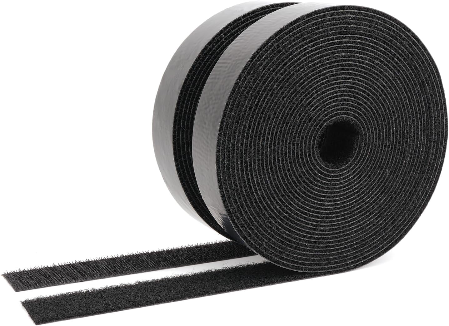 Hook and Loop Tape 20Ft x 1Inch Heavy Duty Double-Sided Adhesive Strips, Strong Sticky Back Fastener Roll, Cuttable Interlocking Fasteners for Home, Office, Car, School & DIY Crafts Black