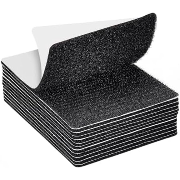 Hook and Loop Tape 4x6 inch, 6 Pairs Double Sided Hook and Loop with Adhesive, Heavy Duty Nylon Fastener for Fixing, Patching, Sewing, Instead of Holes and Screws