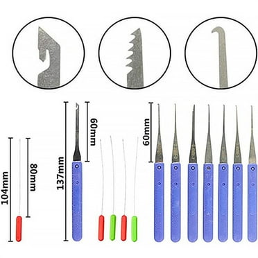 Hook Pick Stainless Steel Tools Set, 12 pcs Broken Key Extractor Hook Key Extractor Portable Metal Repair Hooks Tools for Keyeye and Cabinet Door Key Extractor Tool