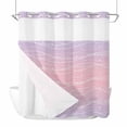 thumbnail image 1 of No Hook Pink Purple Ombre Shower Curtain with Snap in Liner Set, Modern Abstract Striped Polka Dots Waterproof Fabric Bathroom Curtains with See Through Top Window, Hotel Style Long 72 x 78 Inch, 1 of 9