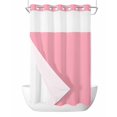 thumbnail image 1 of No Hook Pink Shower Curtain with Snap in Liner Set, Pure Pink Waterproof Fabric Bathroom Curtains with See Through Top Window, Hotel Style Small 36 x 72 Inch, 1 of 7