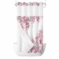 thumbnail image 1 of No Hook Pink Wisteria Shower Curtain with Snap in Liner Set, Sprinng Summer Pastoral Flowers Botanical Waterproof Fabric Bathroom Curtains with See Through Top Window, Hotel Style Small 36 x 78 Inch, 1 of 9