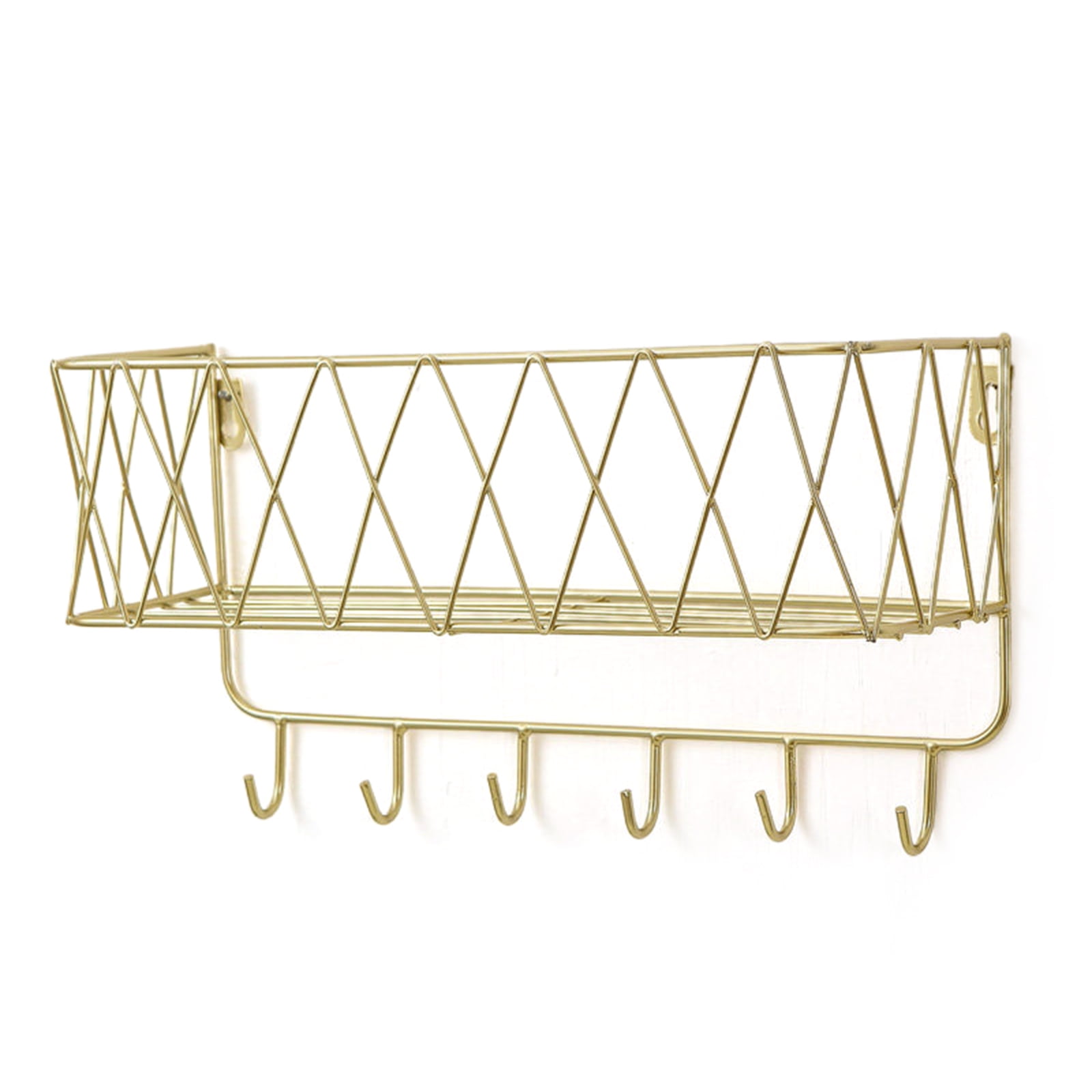 Hook Rack Metal Wire Key Holder, Entryway Shelf With Metal Wire,Key ...