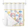 thumbnail image 1 of No Hook Rainbow Sunshine Shower Curtain with Snap in Liner Set, Rainy Cute Yellow Border Waterproof Fabric Bathroom Curtains with See Through Top Window, Hotel Style Standard 72 x 72 Inch, 1 of 8