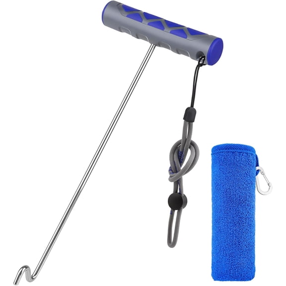 Hook Remover Tool: 10.9" Stainless Steel Fish Dehooker Saltwater - Shark Hook Remover - Quick Release Fish Hooks Extractor with Towel & Lanyard - XW22 Fishing Tool Set for Angler