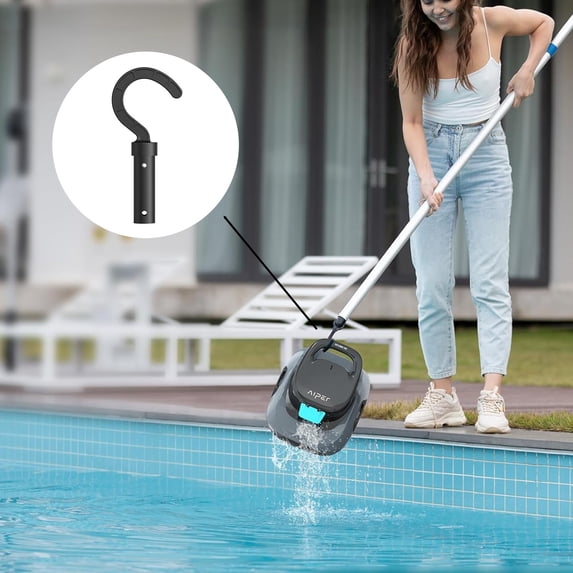 Hook for All Robotic Pool Cleaner, Pool Accessories Hook Customized for Pool Vacuum Robot, Attaches to Telescopic Poles, Suitable for All Telescopic Poles, 3.7x20.3"