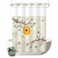 thumbnail image 1 of No Hook Shower Curtain, Bees Branches Shower Curtains for Bathroom with See Through Top Window, Farmhouse Spring Botanical Elegant Waterproof & Washable Bath Curtain Extra Long 72"x96", 1 of 9