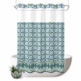 thumbnail image 1 of No Hook Shower Curtain, Blue Flowers Shower Curtains for Bathroom with See Through Top Window, Farmhouse Country Abstract Floral Patterned Waterproof & Washable Bath Curtain Extra Long 72"x84", 1 of 9