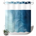 thumbnail image 1 of No Hook Shower Curtain, Blue Ombre Shower Curtains for Bathroom with See Through Top Window, Coastal Beach Modern Abstract Art Waterproof & Washable Bath Curtain 66"x72", 1 of 9