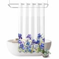 thumbnail image 1 of No Hook Shower Curtain, Blue Spring Floral Shower Curtains for Bathroom with See Through Top Window, Watercolor Flowers Summer Botanical Waterproof & Washable Bath Curtain Stand Up Stall 36"x72", 1 of 9