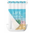 thumbnail image 1 of No Hook Shower Curtain, Blue Summer Beach Stall Bathroom Curtains with Snap in Liner, Nautical Coastal Ocean Sea Waterproof Washable Fabric Shower Curtain Set, 54" x 78", 1 of 9