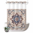 thumbnail image 1 of No Hook Shower Curtain, Boho Tribe Shower Curtains for Bathroom with See Through Top Window, Southwest Aztec Colorful Abstract Pattern Waterproof & Washable Bath Curtain Extra Long 72"x84", 1 of 9