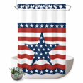thumbnail image 1 of No Hook Shower Curtain with Built-in Rings - 4th of July Washable Waterproof Fabric Bathroom Curtains for Hotel,Rentals, 60 X 72 Inch Long , Patriotic American Stars Red White And Blue, 1 of 9
