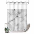 thumbnail image 1 of No Hook Shower Curtain with Built-in Rings - Black And White Washable Waterproof Fabric Bathroom Curtains for Hotel,Rentals, 72 X 84 Inch Extra Long , Abstract Marble Textured, 1 of 9