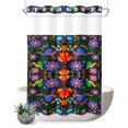 thumbnail image 1 of No Hook Shower Curtain with Built-in Rings - Boho Mexican Texture Washable Waterproof Fabric Bathroom Curtains for Hotel,Rentals, 60 X 72 Inch Long , Abstract Floral Bird Multicolor, 1 of 9