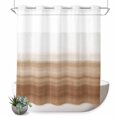 thumbnail image 1 of No Hook Shower Curtain with Built-in Rings - Brown White Washable Waterproof Fabric Bathroom Curtains for Hotel,Rentals, 72 X 72 Inch Long , Abstract Modern Brush Strokes, 1 of 9