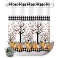 thumbnail image 1 of No Hook Shower Curtain with Built-in Rings - Farm Fall Thanksgiving Washable Waterproof Fabric Bathroom Curtains for Hotel,Rentals, 72 X 72 Inch Long , Orange Plaid Pumpkin Maple Leaf, 1 of 9