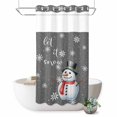 thumbnail image 1 of No Hook Shower Curtain with Built-in Rings - Gray White Christmas Snowman Washable Waterproof Fabric Bathroom Curtains for Hotel,Rentals, Stall 36 X 72 Inch , Let It Snowflake Winter, 1 of 9