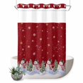 thumbnail image 1 of No Hook Shower Curtain with Built-in Rings - Red Christmas Snowman Washable Waterproof Fabric Bathroom Curtains for Hotel,Rentals, Stall 48 X 72 Inch , Xmas Tree Gold White Snowflake, 1 of 9