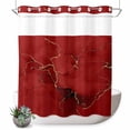 thumbnail image 1 of No Hook Shower Curtain with Built-in Rings - Red WatercolorTextured Washable Waterproof Fabric Bathroom Curtains for Hotel,Rentals, 66 X 72 Inch Long , Abstract Gold Fluid Line Minimalist, 1 of 9