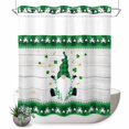 thumbnail image 1 of No Hook Shower Curtain with Built-in Rings - St. Patrick's Day Gnomes Clover Washable Waterproof Fabric Bathroom Curtains for Hotel,Rentals, 66 X 72 Inch Long ,Green Buffalo Check Plaid Clover, 1 of 9