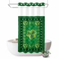 thumbnail image 1 of No Hook Shower Curtain with Built-in Rings - St. Patrick's Day Washable Waterproof Fabric Bathroom Curtains for Hotel,Rentals, Stall 54 X 78 Inch , Green Plaid Clo-ver Pattern, 1 of 9