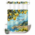 thumbnail image 1 of No Hook Shower Curtain with Built-in Rings - Tropical Ocean Lemon Washable Waterproof Fabric Bathroom Curtains for Hotel,Rentals, Stall 48 X 72 Inch , Home Sweet Home, 1 of 9