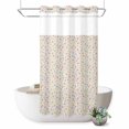 thumbnail image 1 of No Hook Shower Curtain, Colorful Polka Dot Shower Curtains for Bathroom with See Through Top Window, Vintage Minimalist Geometric Beige Waterproof & Washable Bath Curtain Small Stall 36"x78", 1 of 9