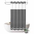 thumbnail image 1 of No Hook Shower Curtain, Farmhouse Black White Striped Shower Curtains for Bathroom with See Through Top Window, Modern Stripes Waterproof & Washable Bath Curtain Small Stall 36"x78", 1 of 9