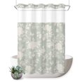 thumbnail image 1 of No Hook Shower Curtain, Farmhouse Floral Shower Curtains for Bathroom with See Through Top Window, Spring Flowers Plants Vintage Green Waterproof & Washable Bath Curtain Extra Long 72"x84", 1 of 9