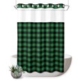 thumbnail image 1 of No Hook Shower Curtain, Green Black Plaid Shower Curtains for Bathroom with See Through Top Window, Farmhouse Buffalo Checkered Vintage Grid Waterproof & Washable Bath Curtain Extra Long 72"x84", 1 of 9