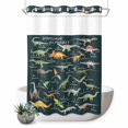 thumbnail image 1 of No Hook Shower Curtain, Green Dinosaur Shower Curtains for Bathroom with See Through Top Window, Vintage Letters Farm Animals Waterproof & Washable Bath Curtain Extra Long 72"x96", 1 of 9