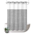 thumbnail image 1 of No Hook Shower Curtain, Grey Shower Curtains for Bathroom with See Through Top Window, Farmhouse Vintage Gray Solid Color Modern Waterproof & Washable Bath Curtain Extra Long 72"x96", 1 of 9