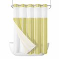 thumbnail image 1 of No Hook Shower Curtain and Liner Set, Light Yellow Striped Washable Fabric Shower Curtains for Bathroom, Bathtub, Farmhouse Stripes Modern Vintage Waterproof Bathroom Curtains 60W x 72H, 1 of 9