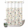 thumbnail image 1 of No Hook Shower Curtain, Middle Century Shower Curtains for Bathroom with See Through Top Window, Geometric Modern Abstract Vintage Waterproof & Washable Bath Curtain Stall 48"x72", 1 of 9