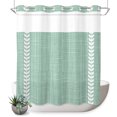 thumbnail image 1 of No Hook Shower Curtain, Mint Green Shower Curtains for Bathroom with See Through Top Window, Modern Minimalist Stripes Linen Texture Waterproof & Washable Bath Curtain Standard 72"x72", 1 of 9
