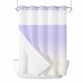 thumbnail image 1 of No Hook Shower Curtain, Ombre White Extra Long Bathtub Curtains with Snap in Liner, Romatic Purple Art Waterproof Washable Fabric Shower Curtain Set, 72"W x 96"L, 1 of 9