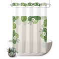 thumbnail image 1 of No Hook Shower Curtain, Palm Leaves Shower Curtains for Bathroom with See Through Top Window, Farmhouse Summer Tropical Leaf Flowers Waterproof & Washable Bath Curtain Extra Long 72"x84", 1 of 9