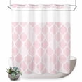 thumbnail image 1 of No Hook Shower Curtain, Pink Geometric Shower Curtains for Bathroom with See Through Top Window, Morocco Modern Simple Abstract Aesthetic Waterproof & Washable Bath Curtain 66"x72", 1 of 9