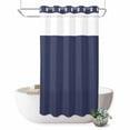 thumbnail image 1 of No Hook Shower Curtain, Pure Dark Blue Shower Curtains for Bathroom with See Through Top Window, Simple Solid Color Waterproof & Washable Bath Curtain Small Stall 36"x78", 1 of 9
