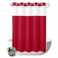 thumbnail image 1 of No Hook Shower Curtain, Pure Red Shower Curtains for Bathroom with See Through Top Window, Simple Solid Color Waterproof & Washable Bath Curtain Stall 48"x72", 1 of 9