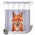 thumbnail image 1 of No Hook Shower Curtain, Purple Fox Shower Curtains for Bathroom with See Through Top Window, Funny Animals Modern Art Waterproof & Washable Bath Curtain Long 72"x78", 1 of 9
